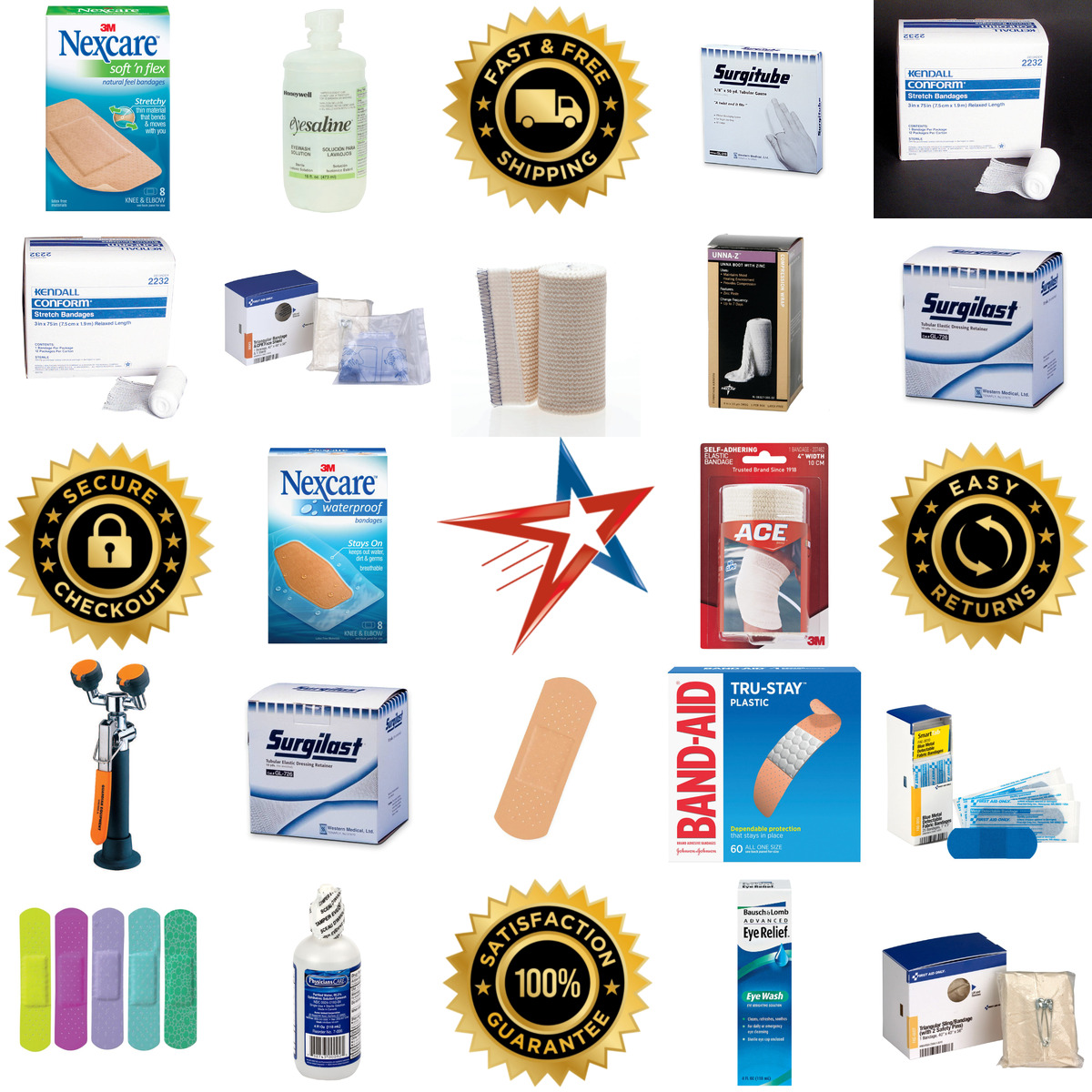 A selection of First Aid Safety products on GoVets