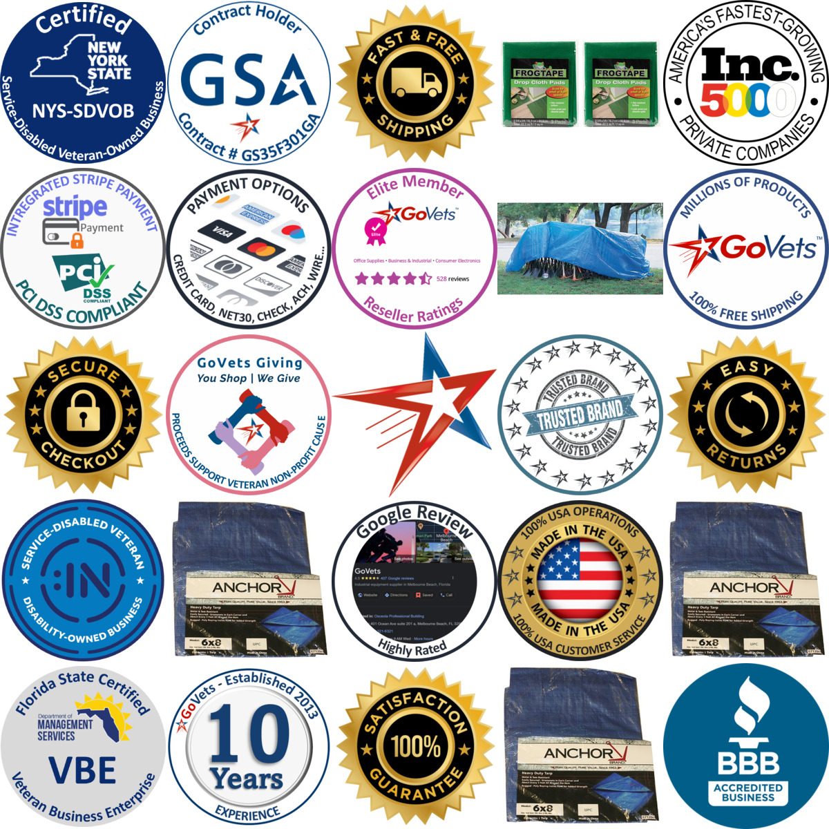Millions of Products A selection of Tarps products on GoVets