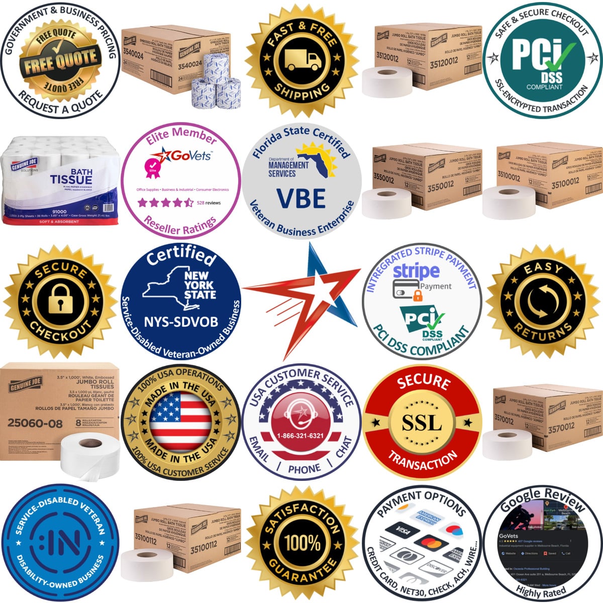 Millions of Products A selection of Genuine Joe products on GoVets