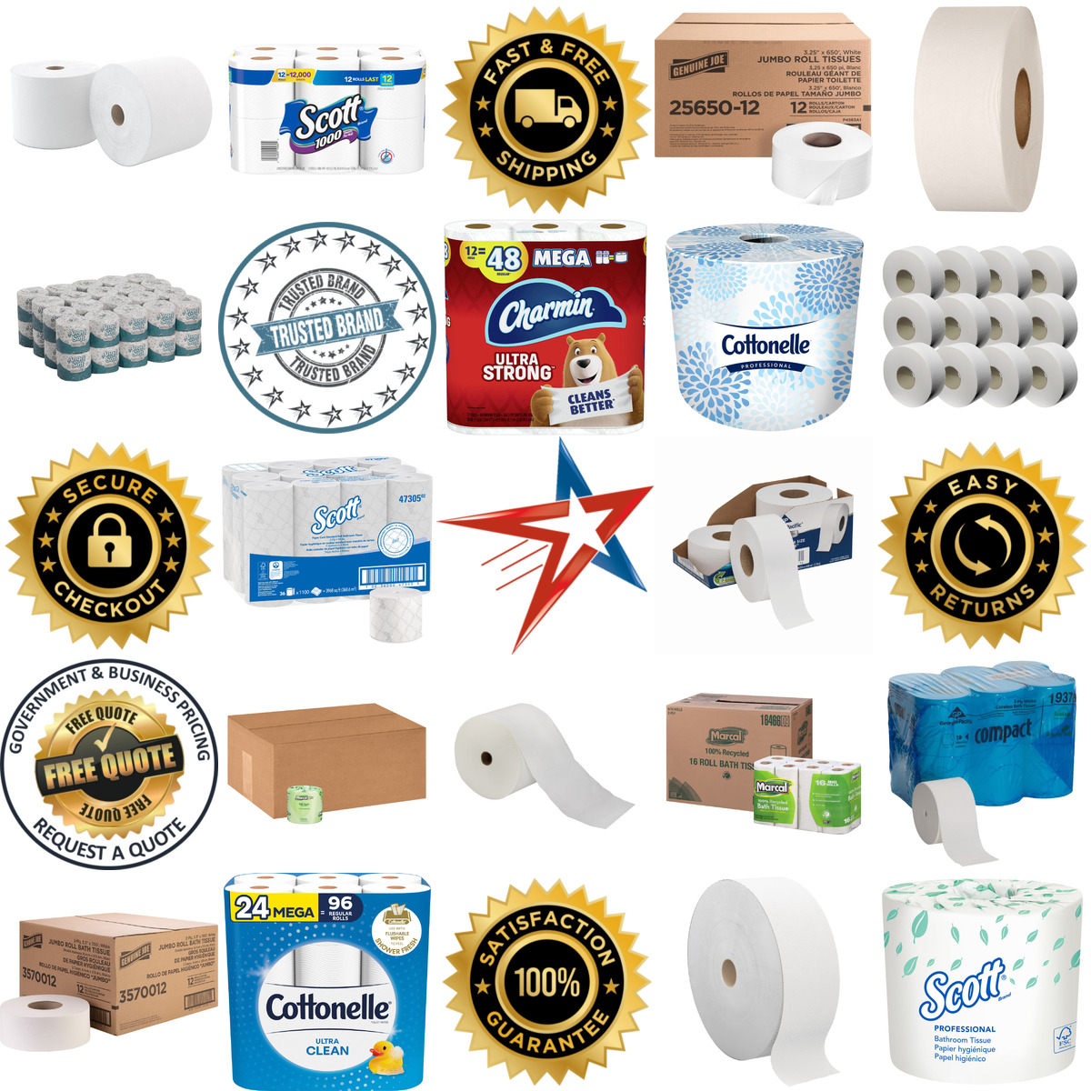 Millions of Products A selection of Toilet Paper products on GoVets