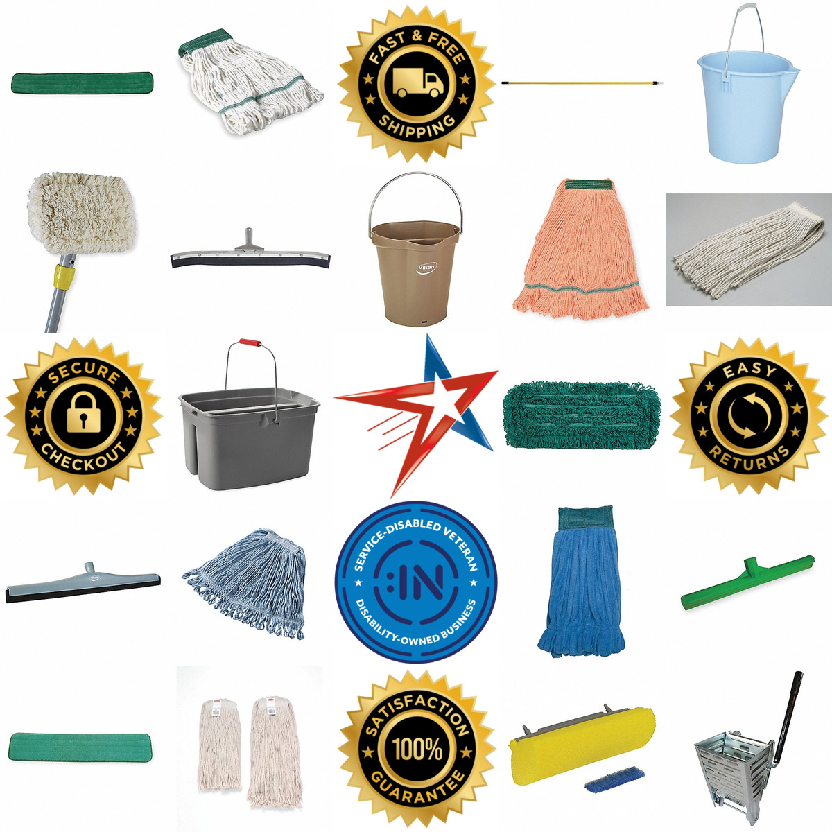 A selection of Wet Mops Squeegees and Buckets products on GoVets