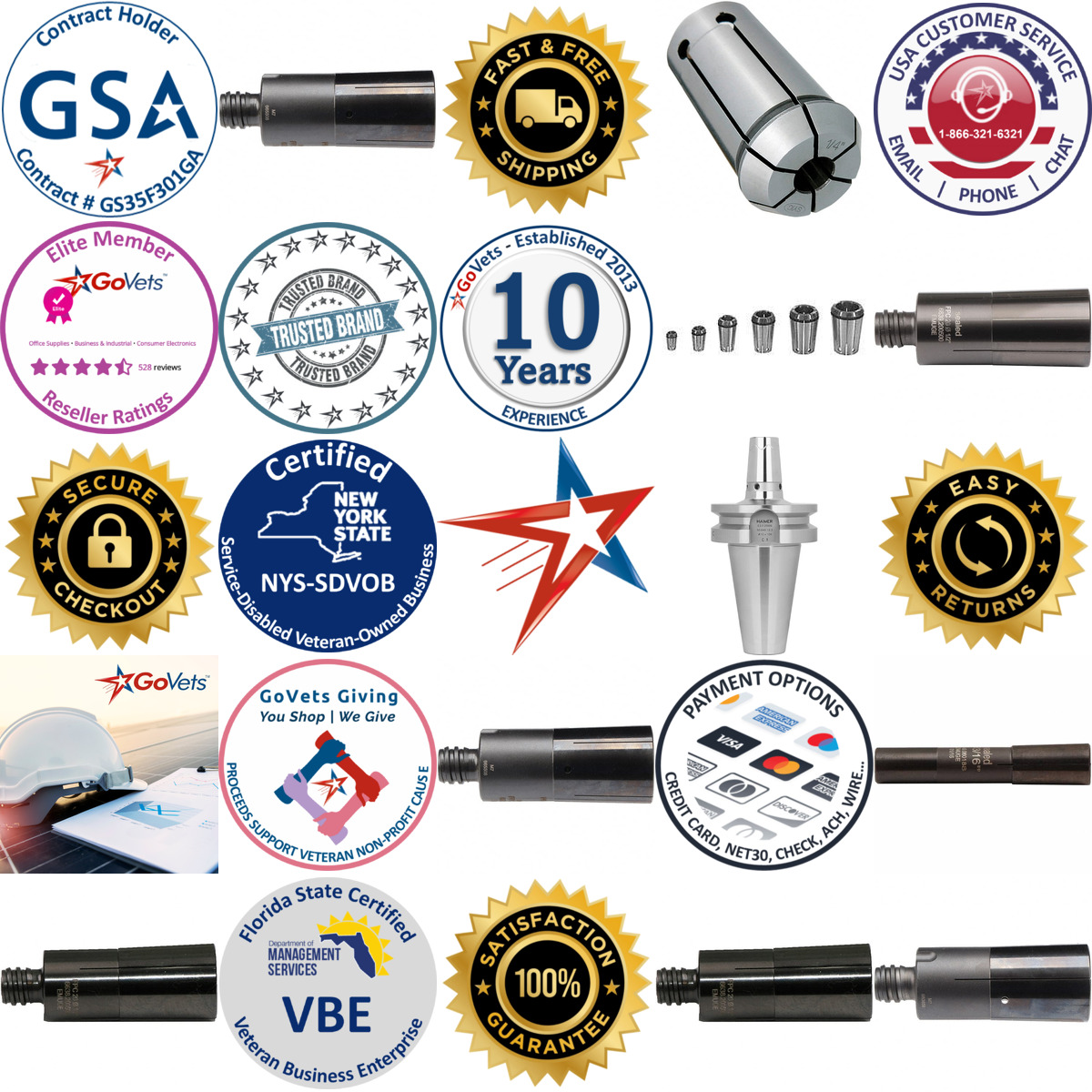 A selection of Specialty System Collets products on GoVets