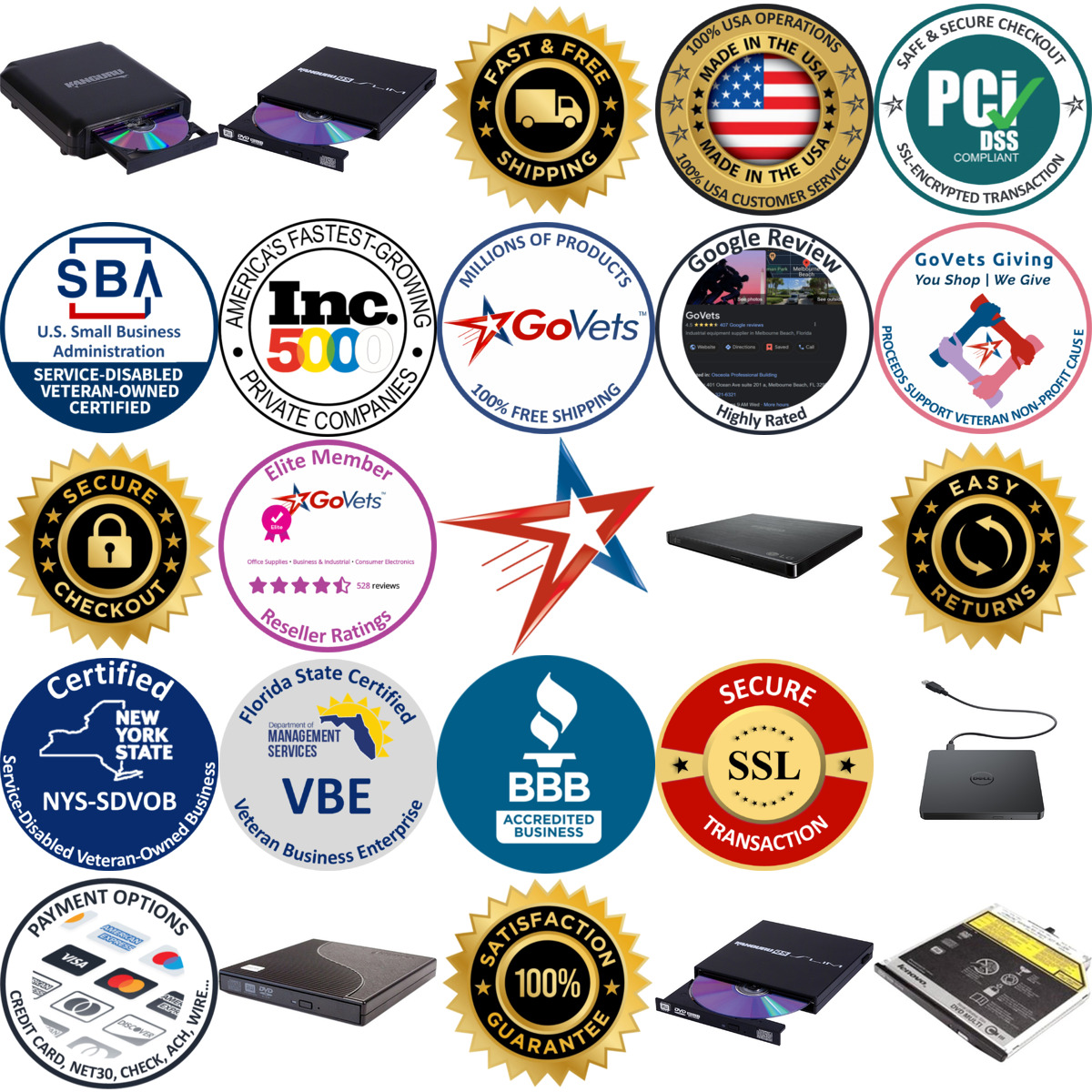 Millions of Products A selection of cd and Dvd Drives products on GoVets