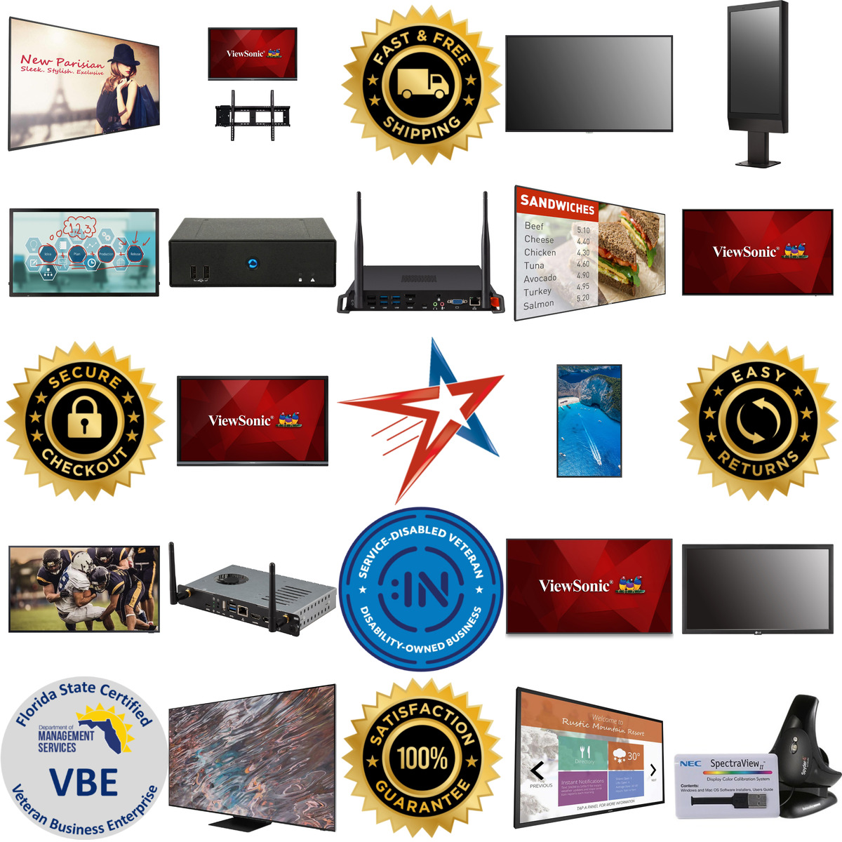 A selection of Digital Signage products on GoVets