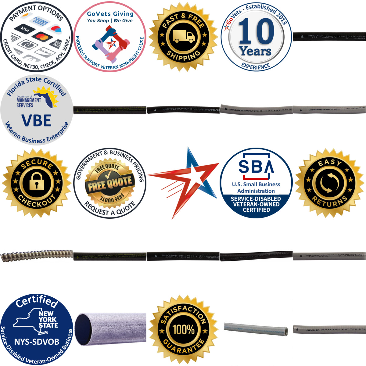 A selection of Conduits products on GoVets