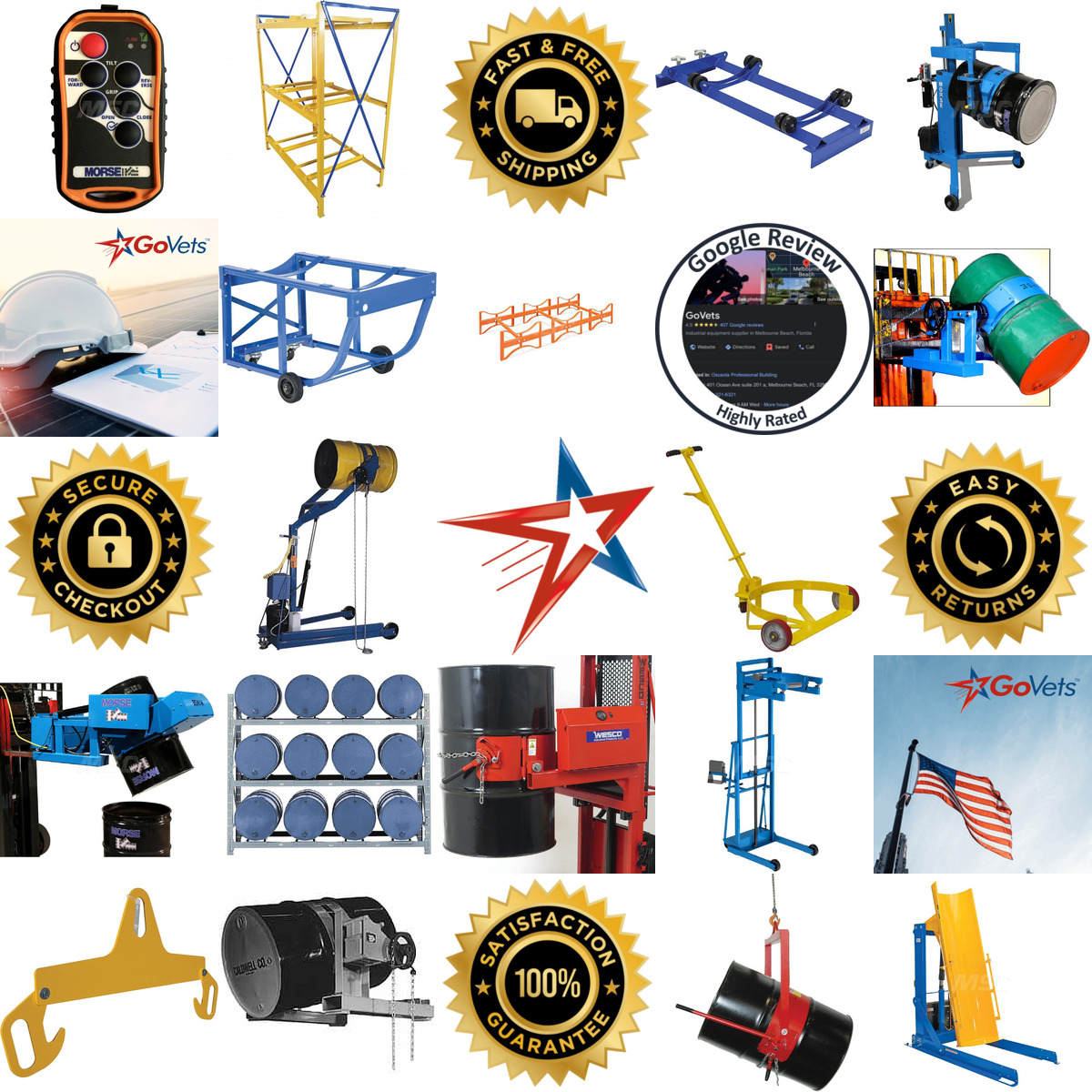 Millions of Products A selection of Drum and Tank Handling Equipment products on GoVets