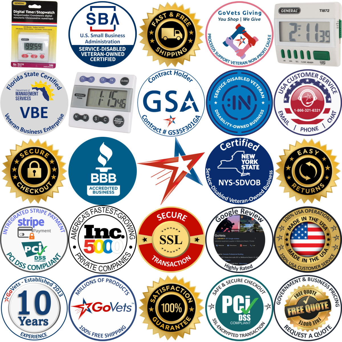 Millions of Products A selection of Timers products on GoVets