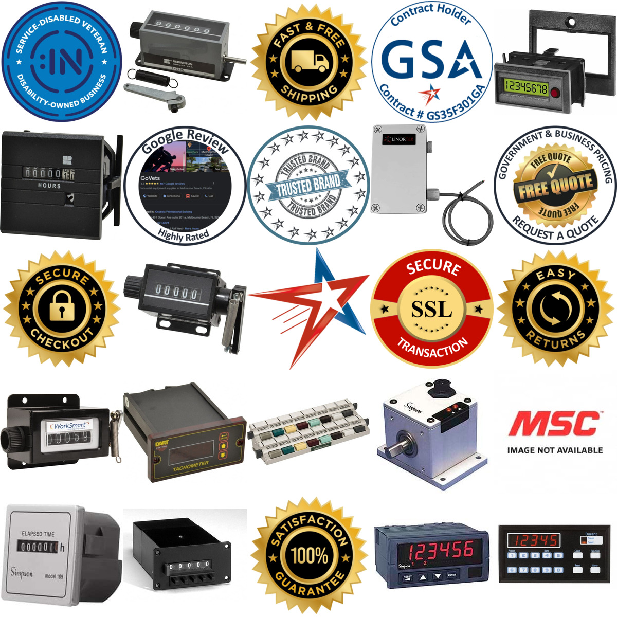 A selection of Counters Totalizers and Accessories products on GoVets