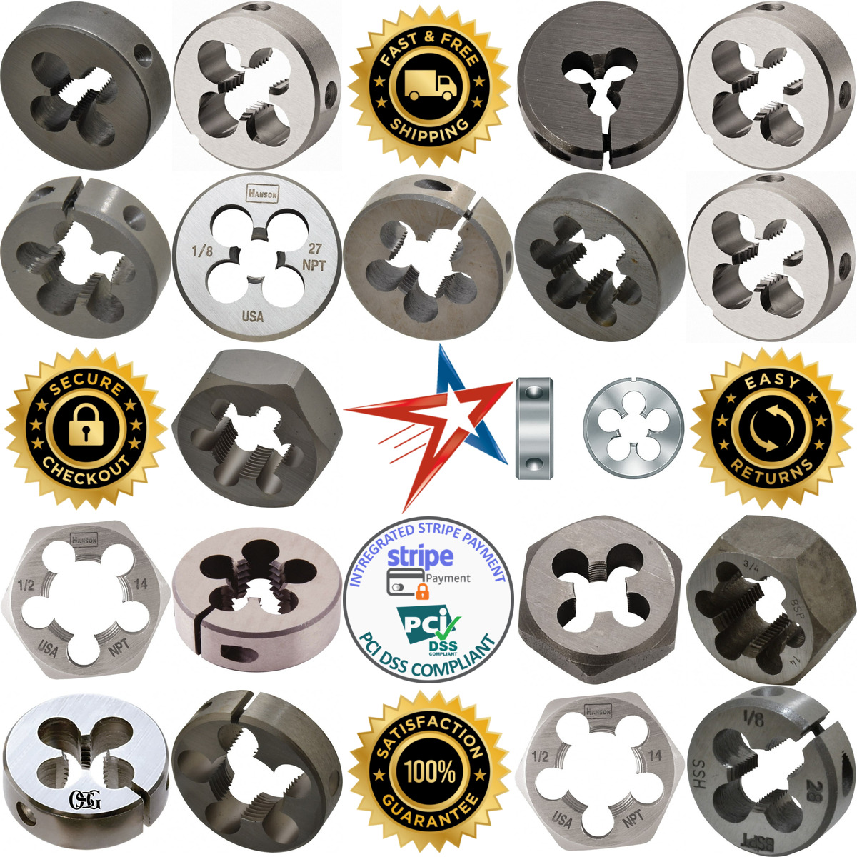 A selection of Round and Hex Pipe Dies products on GoVets