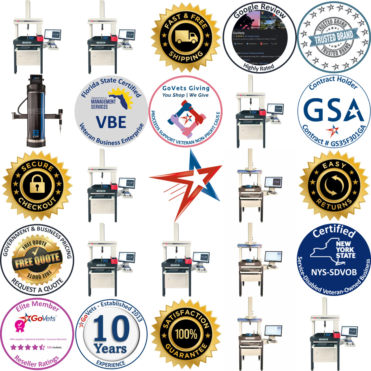 Millions of Products A selection of Coordinate Measuring Machines products on GoVets