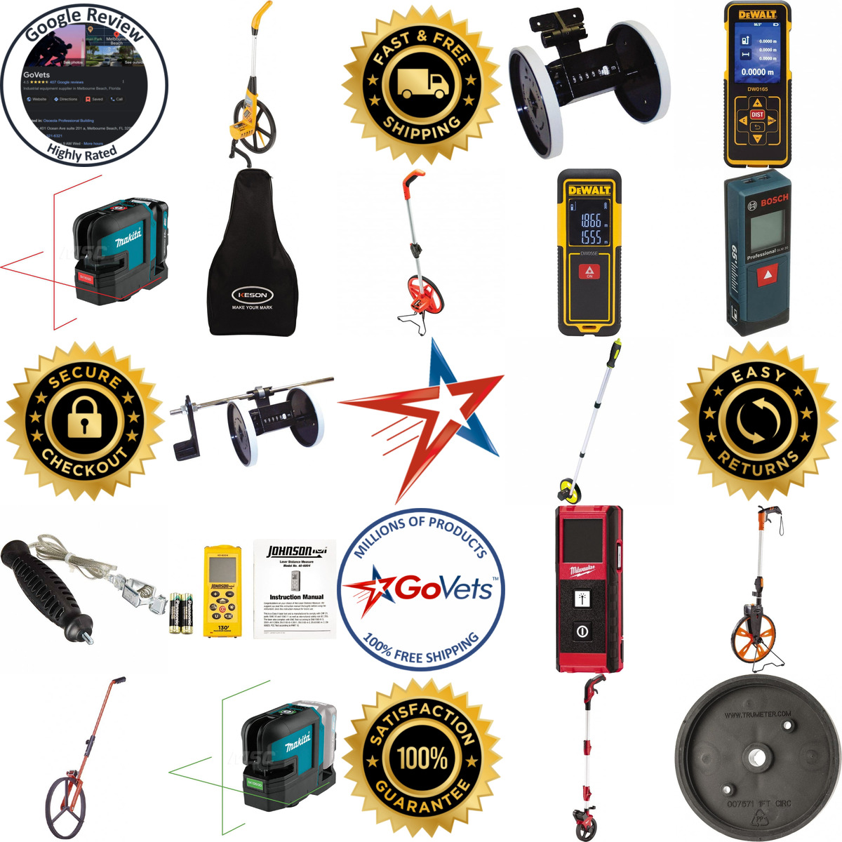 A selection of Measuring Wheels Length Counters and Distance Finders products on GoVets