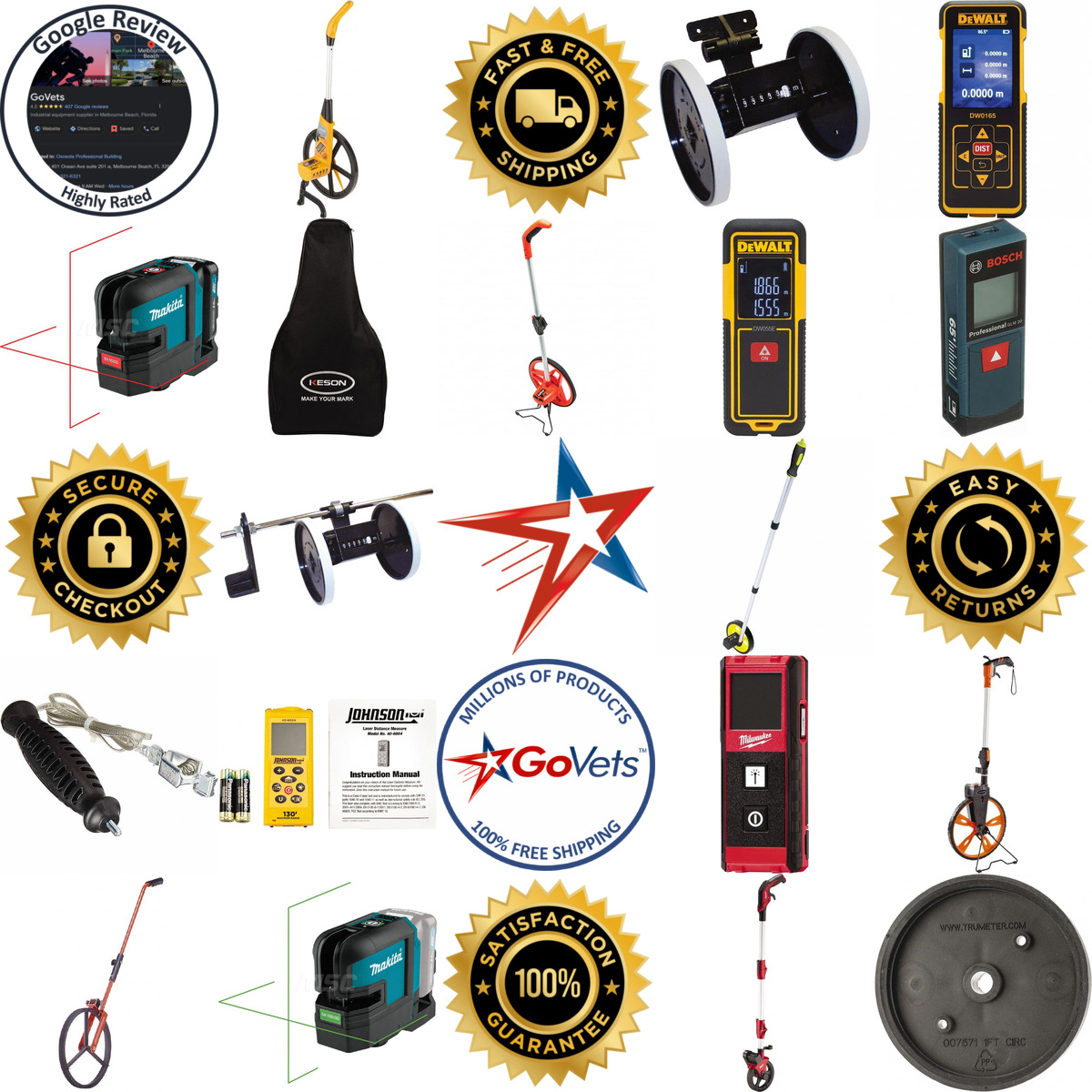 Millions of Products A selection of Measuring Wheels Length Counters and Distance Finders products on GoVets