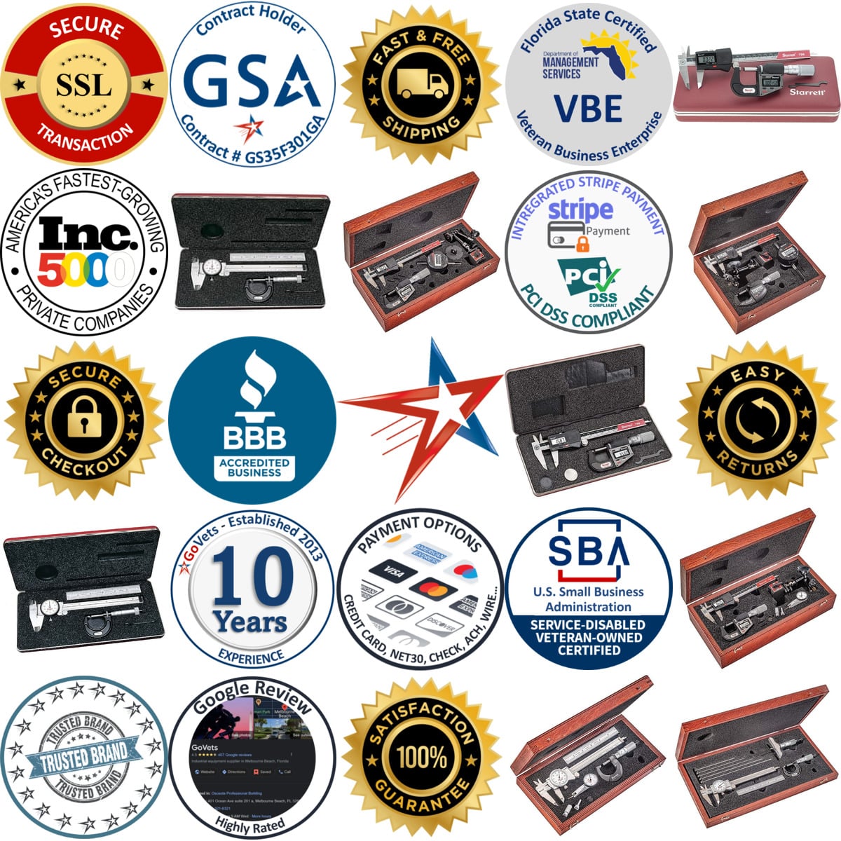 A selection of Starrett products on GoVets