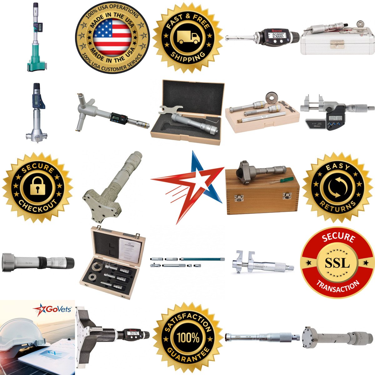 A selection of Inside Micrometers and Sets products on GoVets