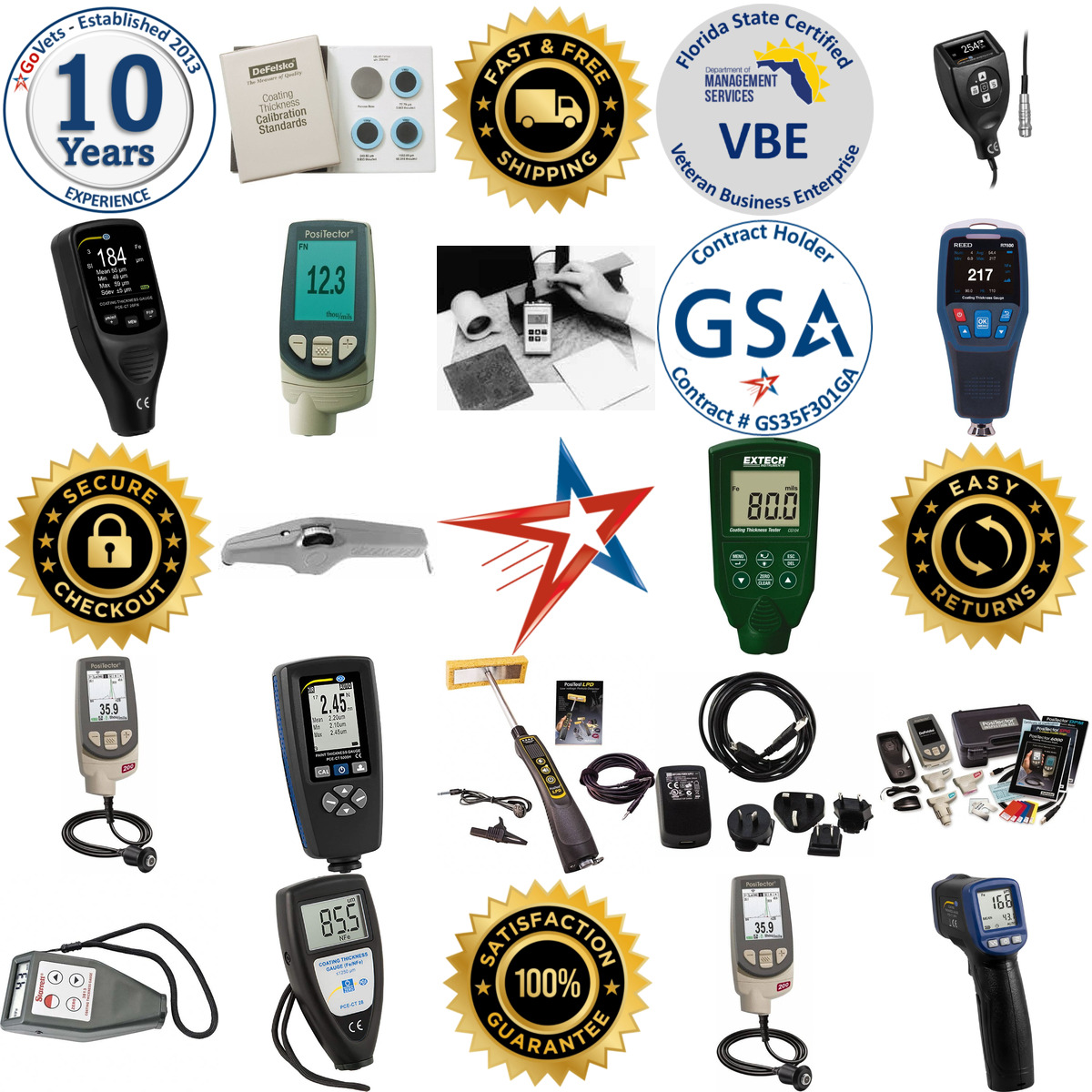 A selection of Coating Thickness Gages and Accessories products on GoVets