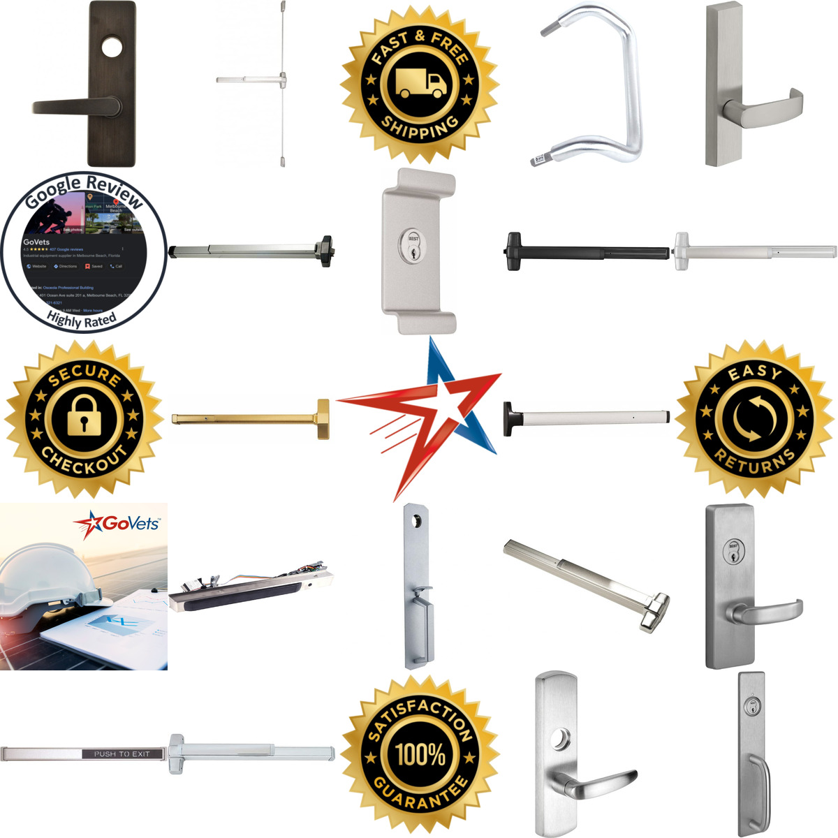 A selection of Push Plates Push Bars and Exit Devices products on GoVets