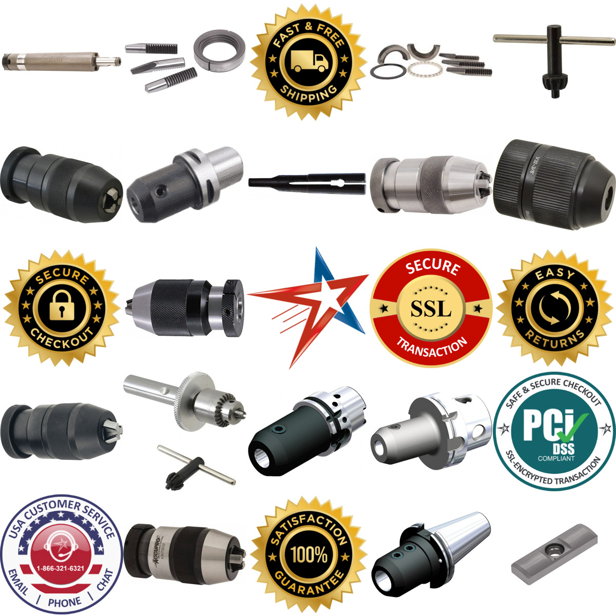 A selection of Drill Chucks Holders and Accessories products on GoVets
