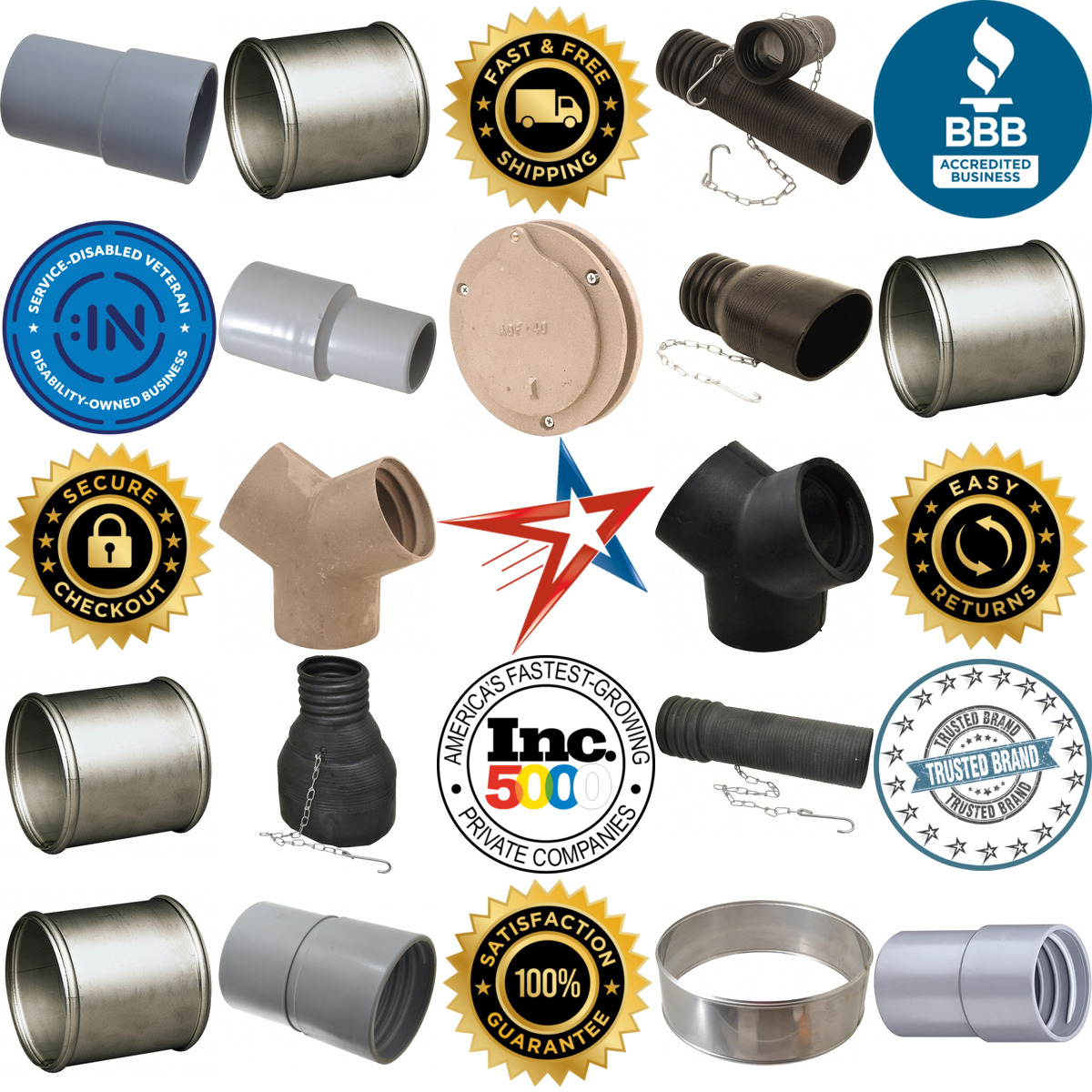 A selection of Duct Exhaust and Vacuum Hose Fittings products on GoVets