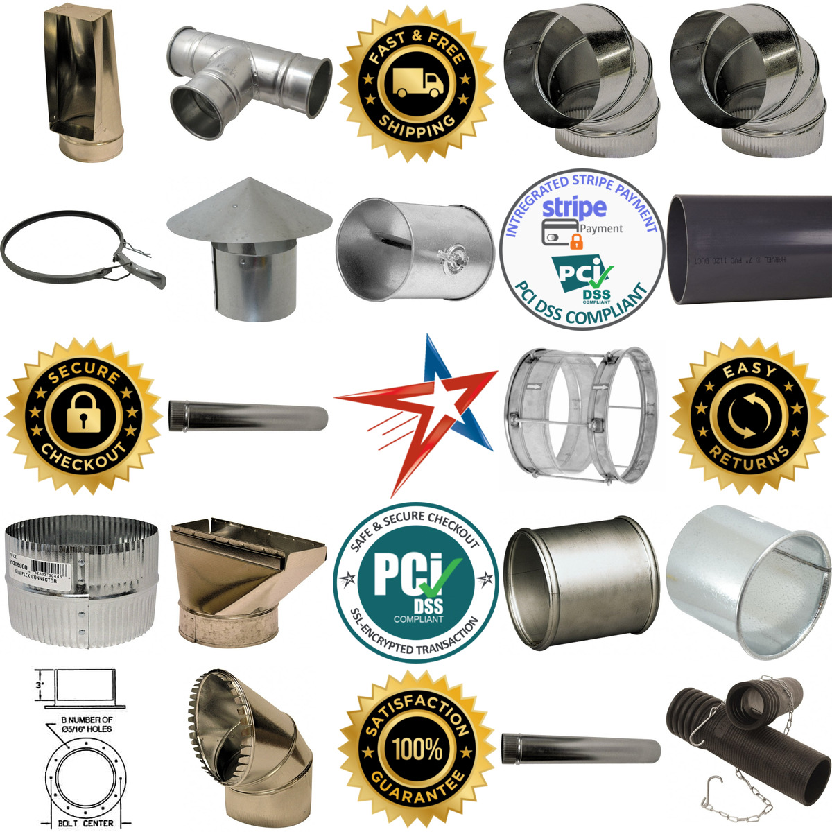 A selection of Duct Work Fittings and Accessories products on GoVets