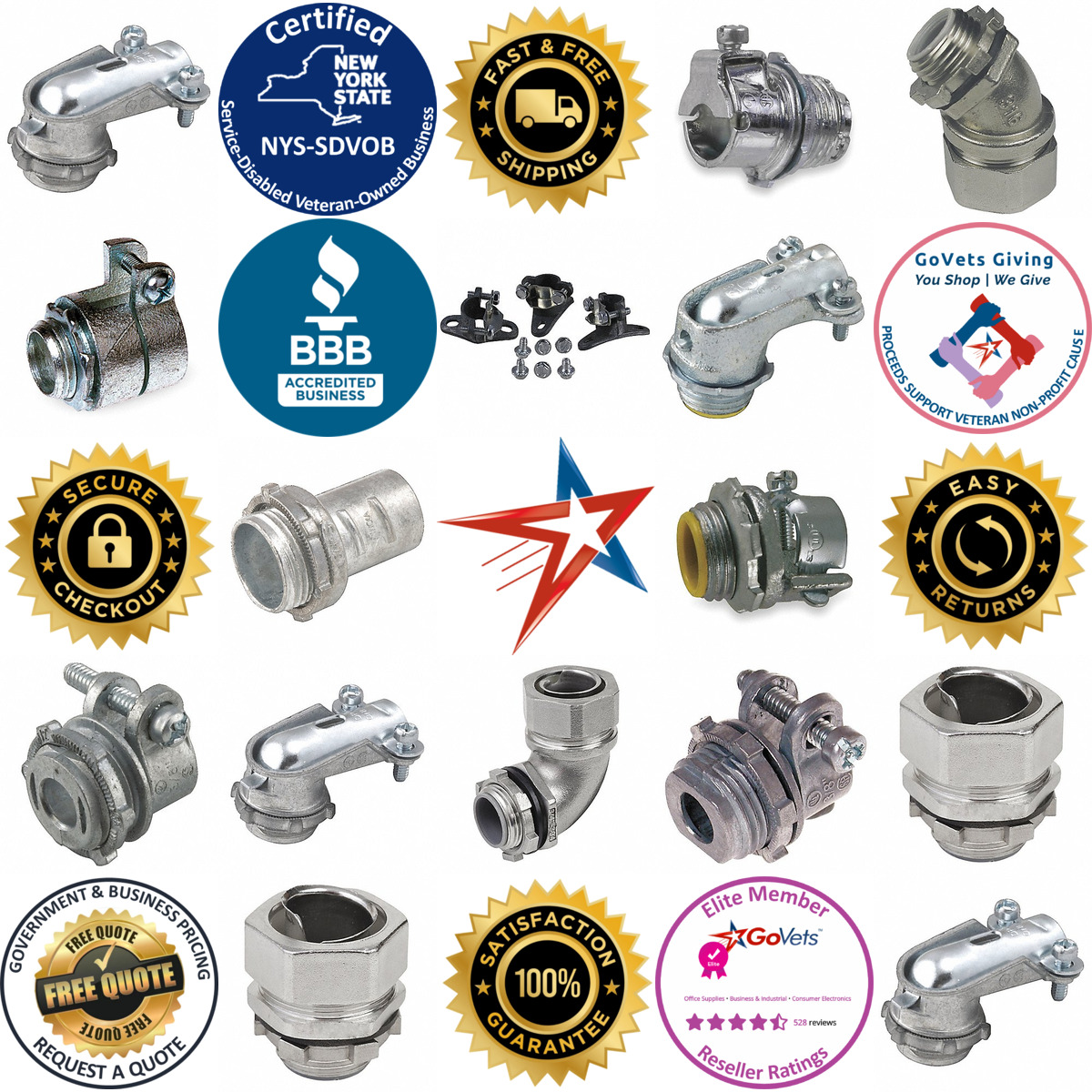 A selection of Metal Clad Cable and Flex Conduit Connectors products on GoVets