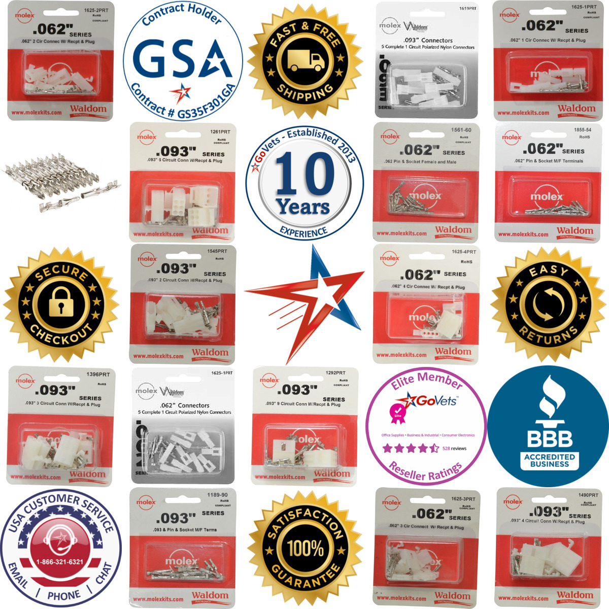 Millions of Products A selection of Modular Receptacle Plug Connector Packages products on GoVets