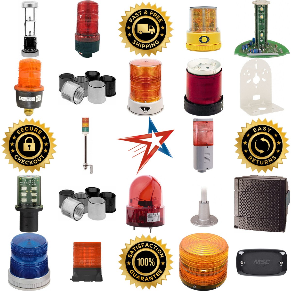 A selection of Sirens and Safety Lights products on GoVets