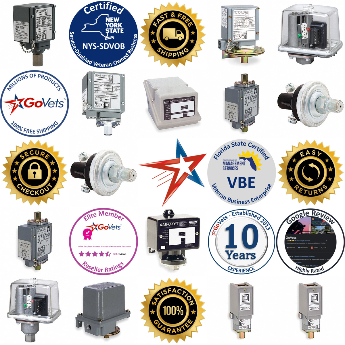 A selection of Industrial Machine Tool Pressure Switches products on GoVets