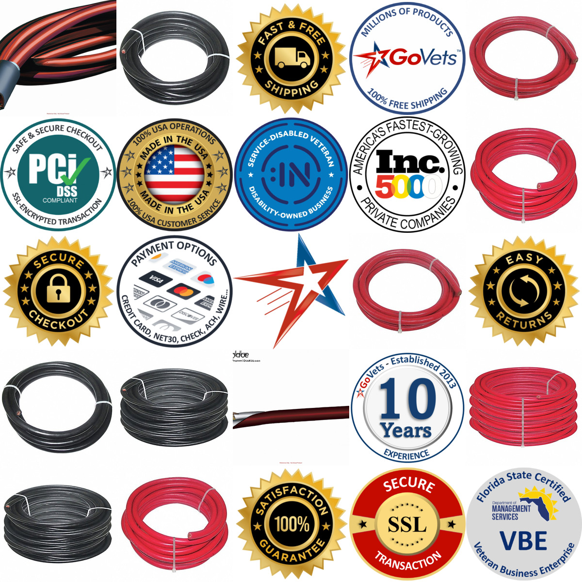 A selection of Welding Cable products on GoVets