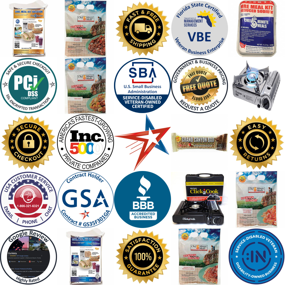 A selection of Emergency Food Supplies and Equipment products on GoVets