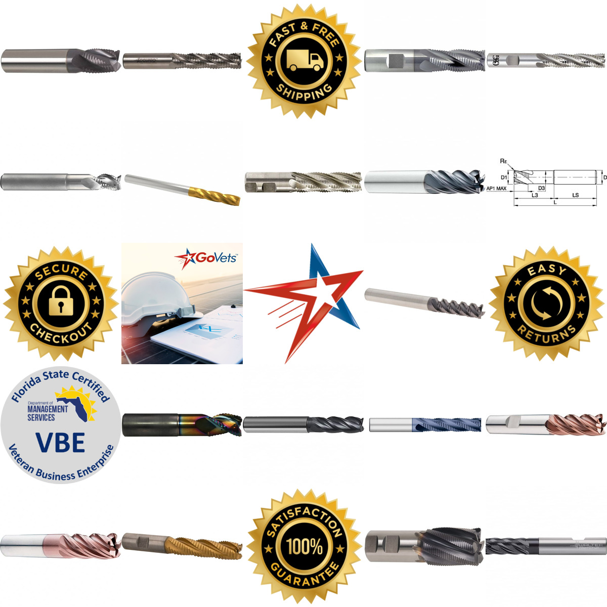 A selection of Roughing End Mills products on GoVets