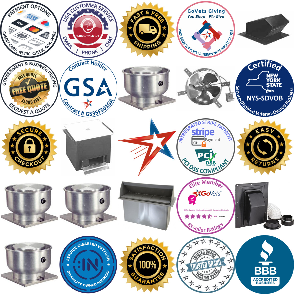 A selection of Exhaust Ventilators products on GoVets