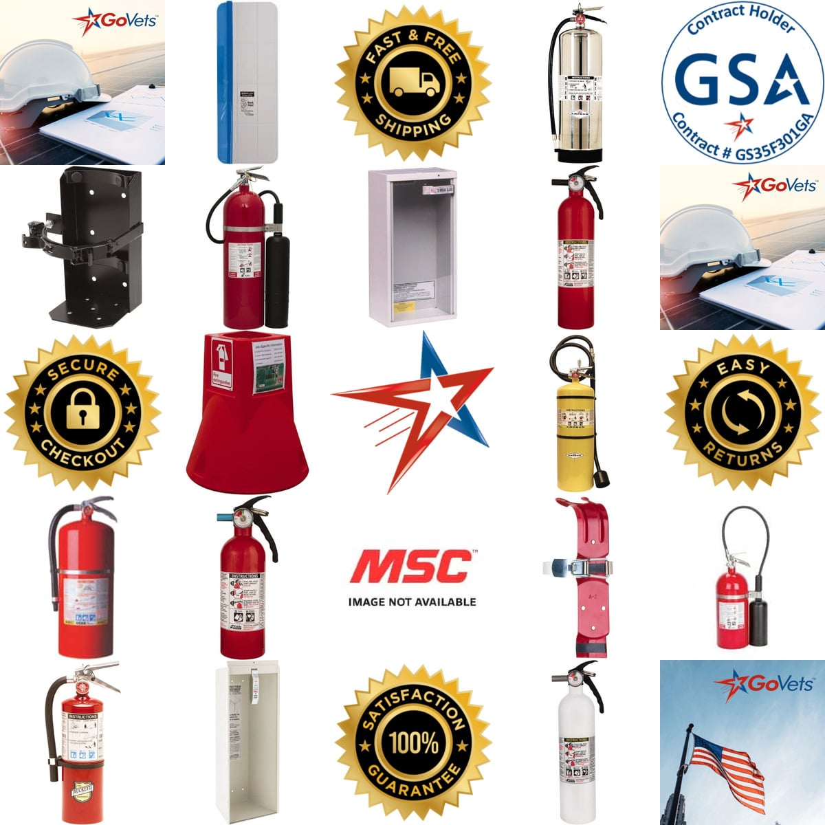 Millions of Products A selection of Fire Extinguishers and Accessories products on GoVets