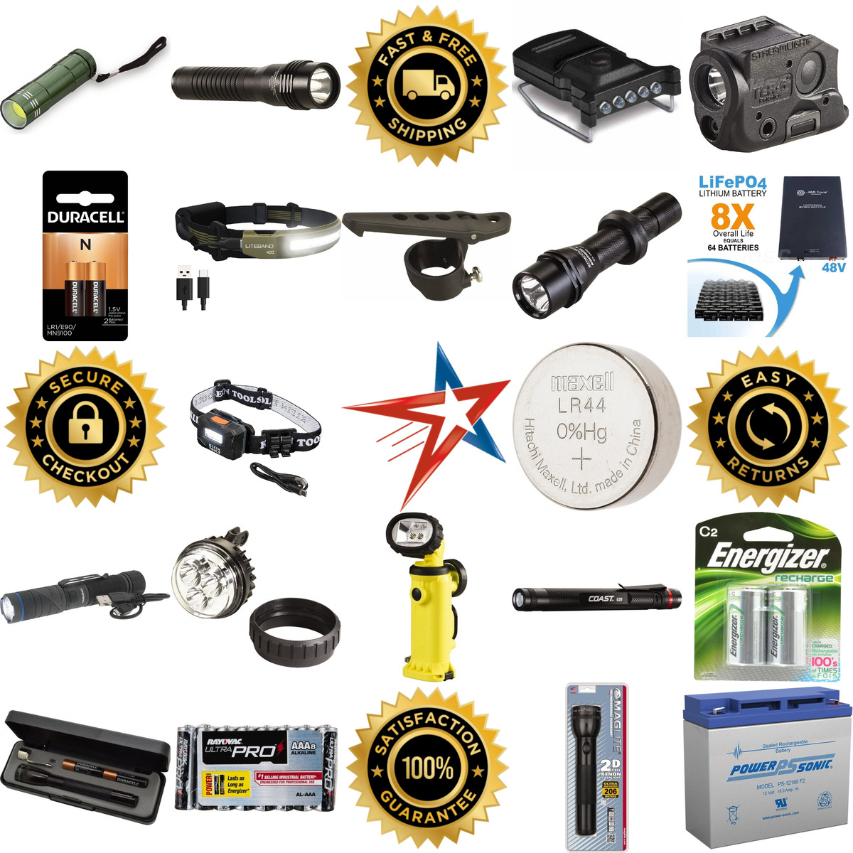 A selection of Flashlights Batteries and Chargers products on GoVets