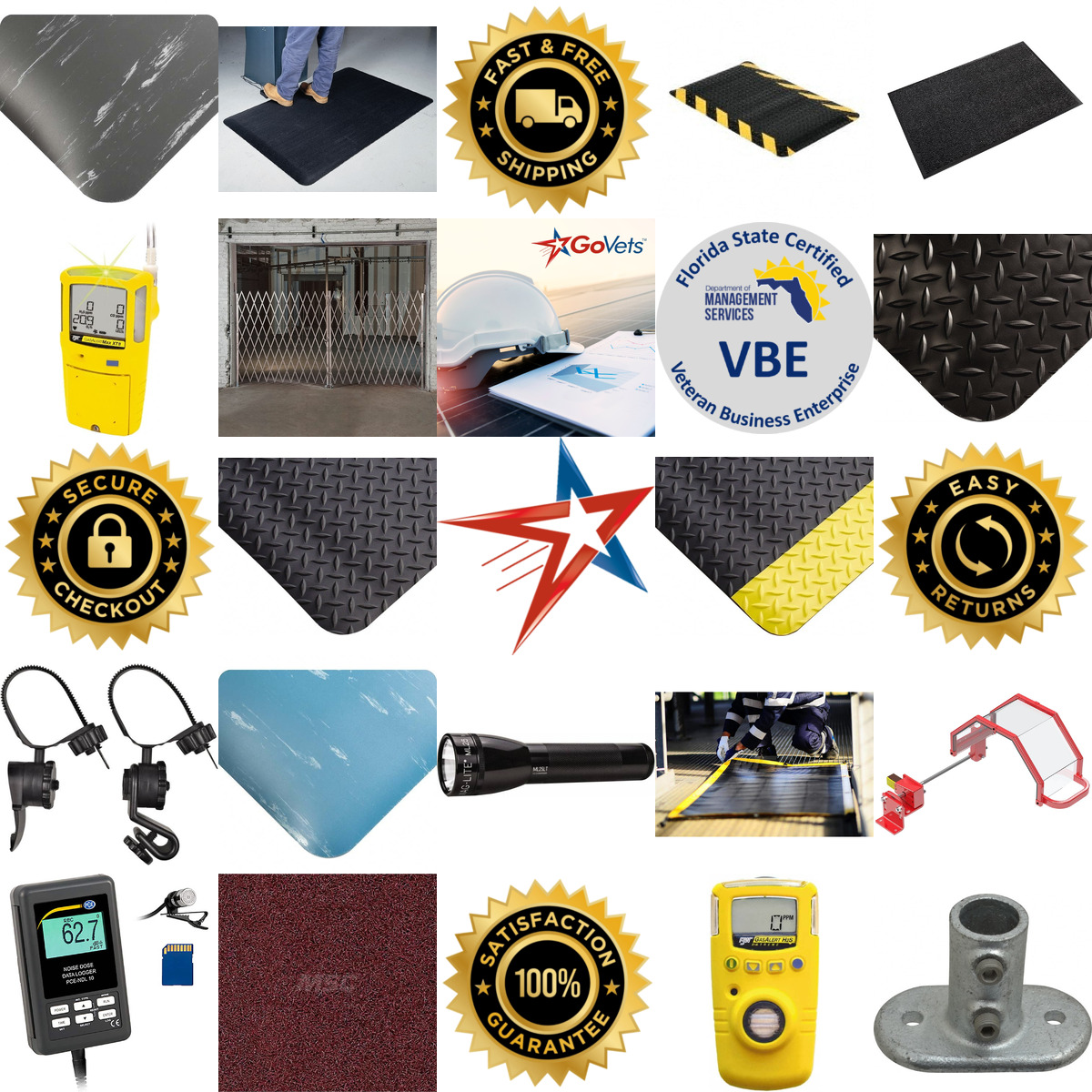 A selection of Facility Safety products on GoVets