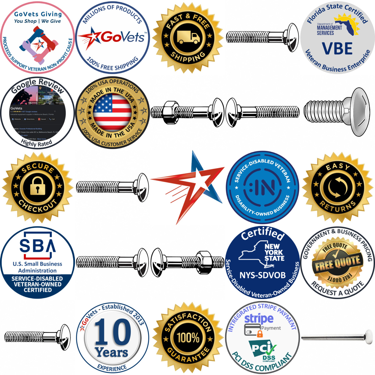 A selection of Carriage Bolts products on GoVets