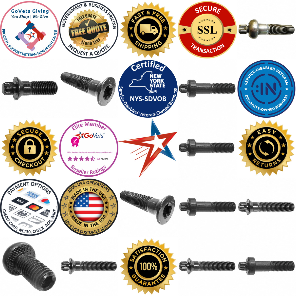 A selection of Freight Car Bolts products on GoVets
