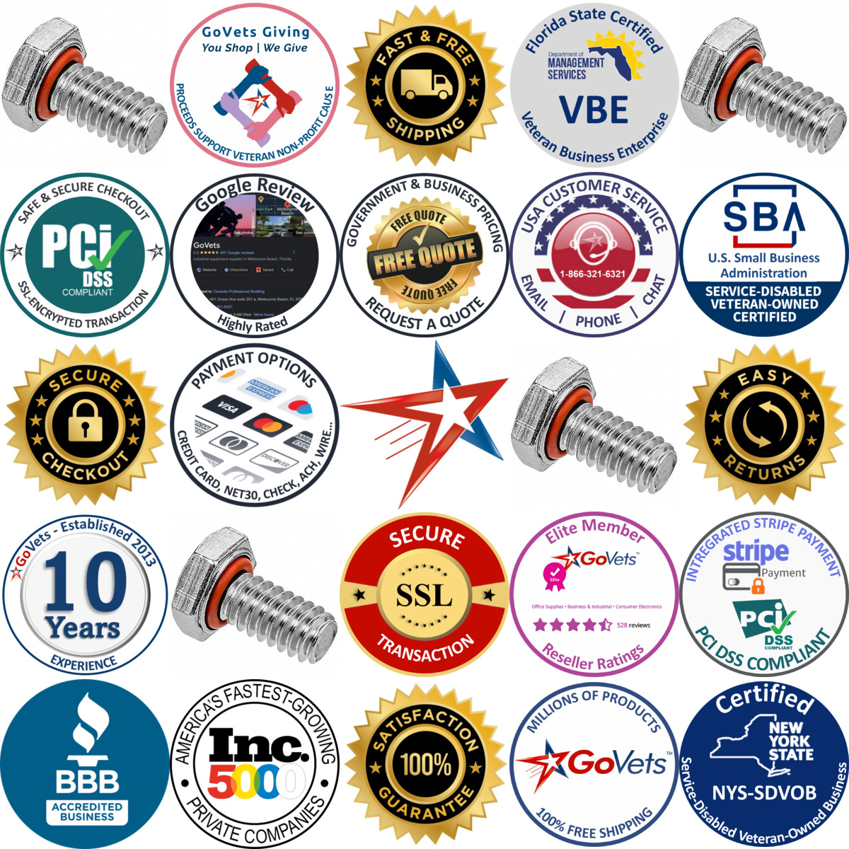A selection of Sealing Hex Head Cap Screws and Bolts products on GoVets