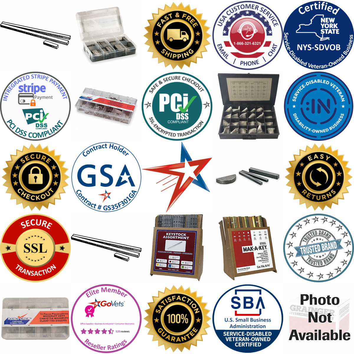 A selection of Key Stock Assortments products on GoVets