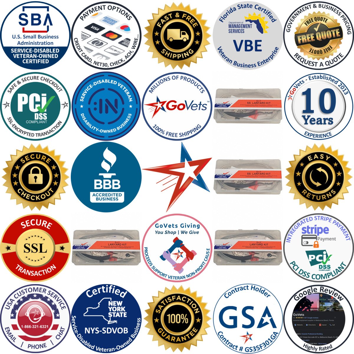 A selection of Lanyards products on GoVets