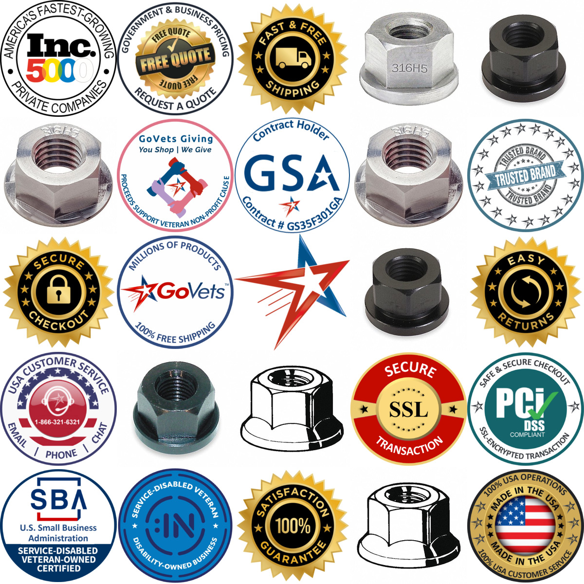 A selection of Standard Flange Nuts products on GoVets