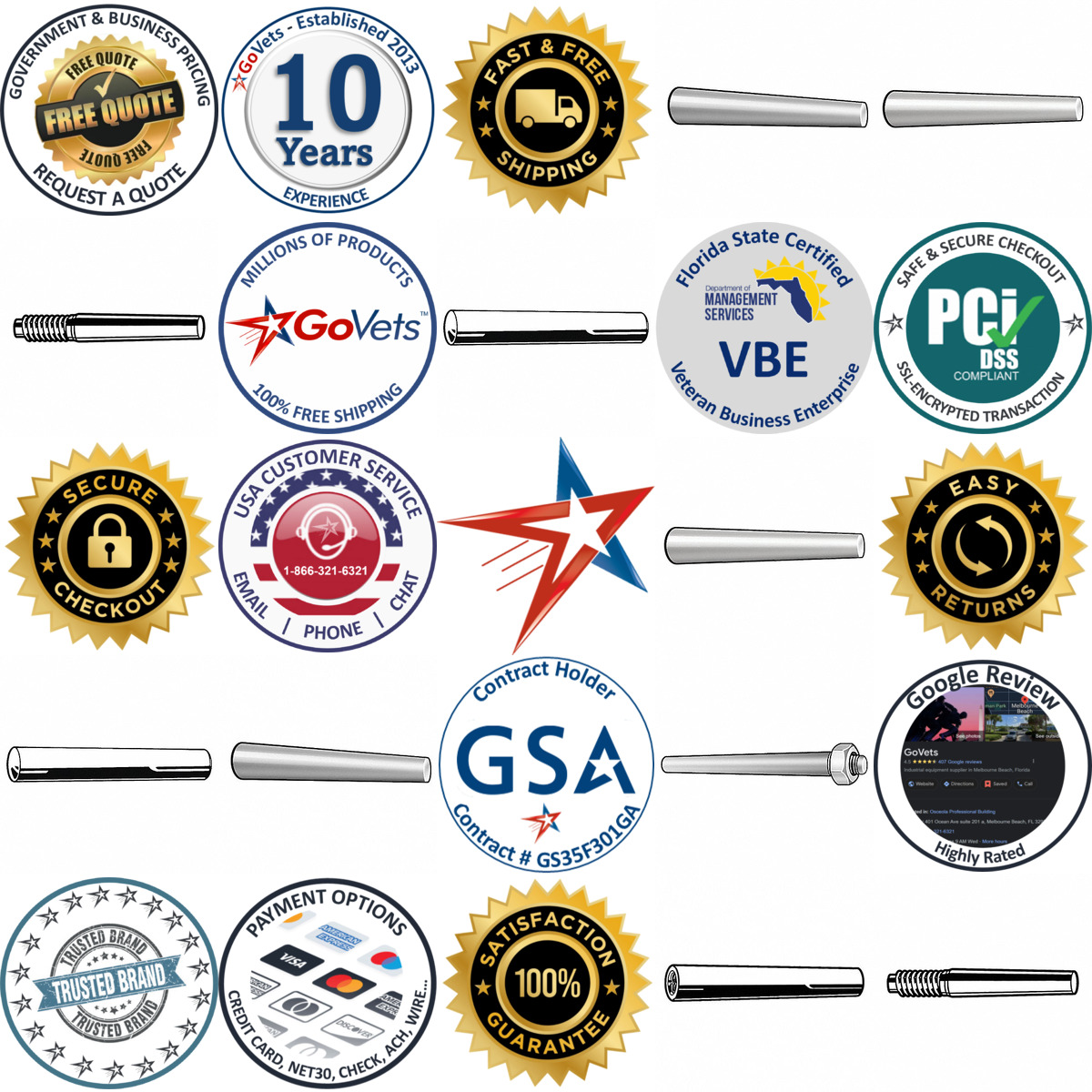 A selection of Taper Pins products on GoVets