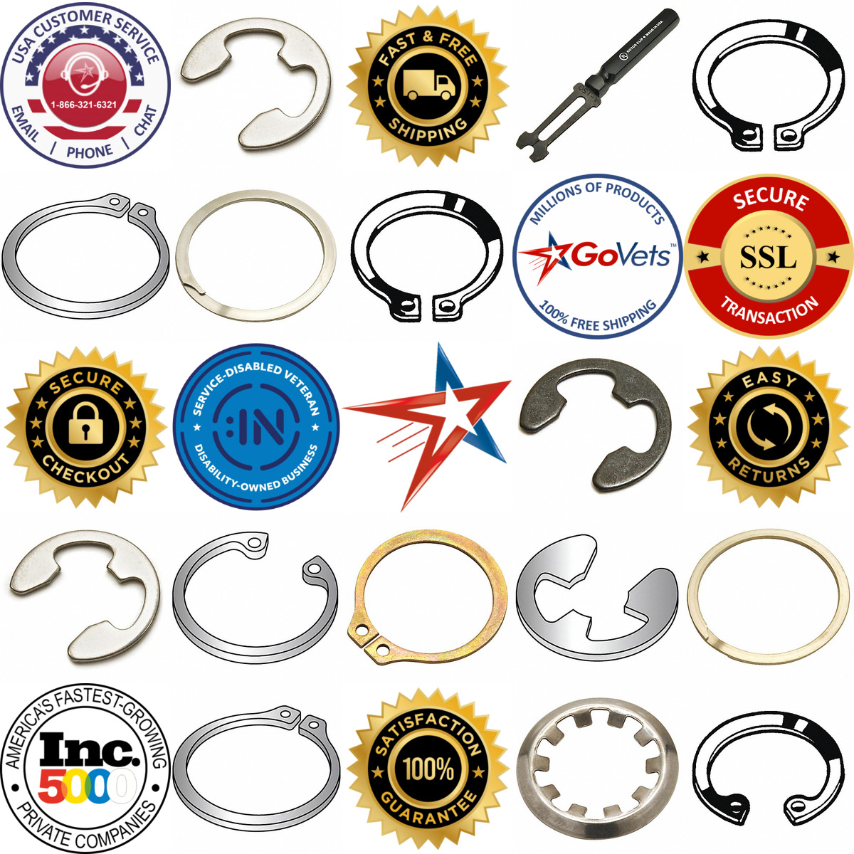 Millions of Products A selection of Retaining Rings products on GoVets