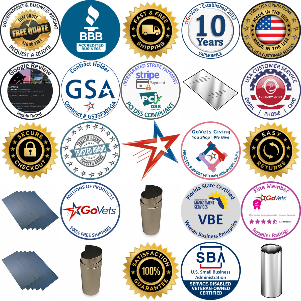 A selection of Shim Stock products on GoVets