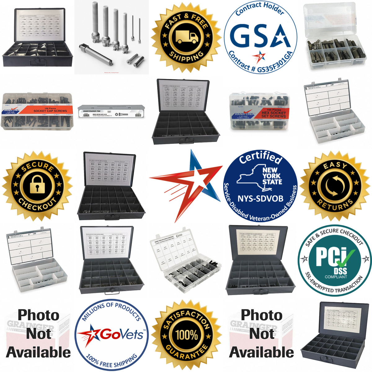 A selection of Socket Screw and Set Screw Assortments products on GoVets