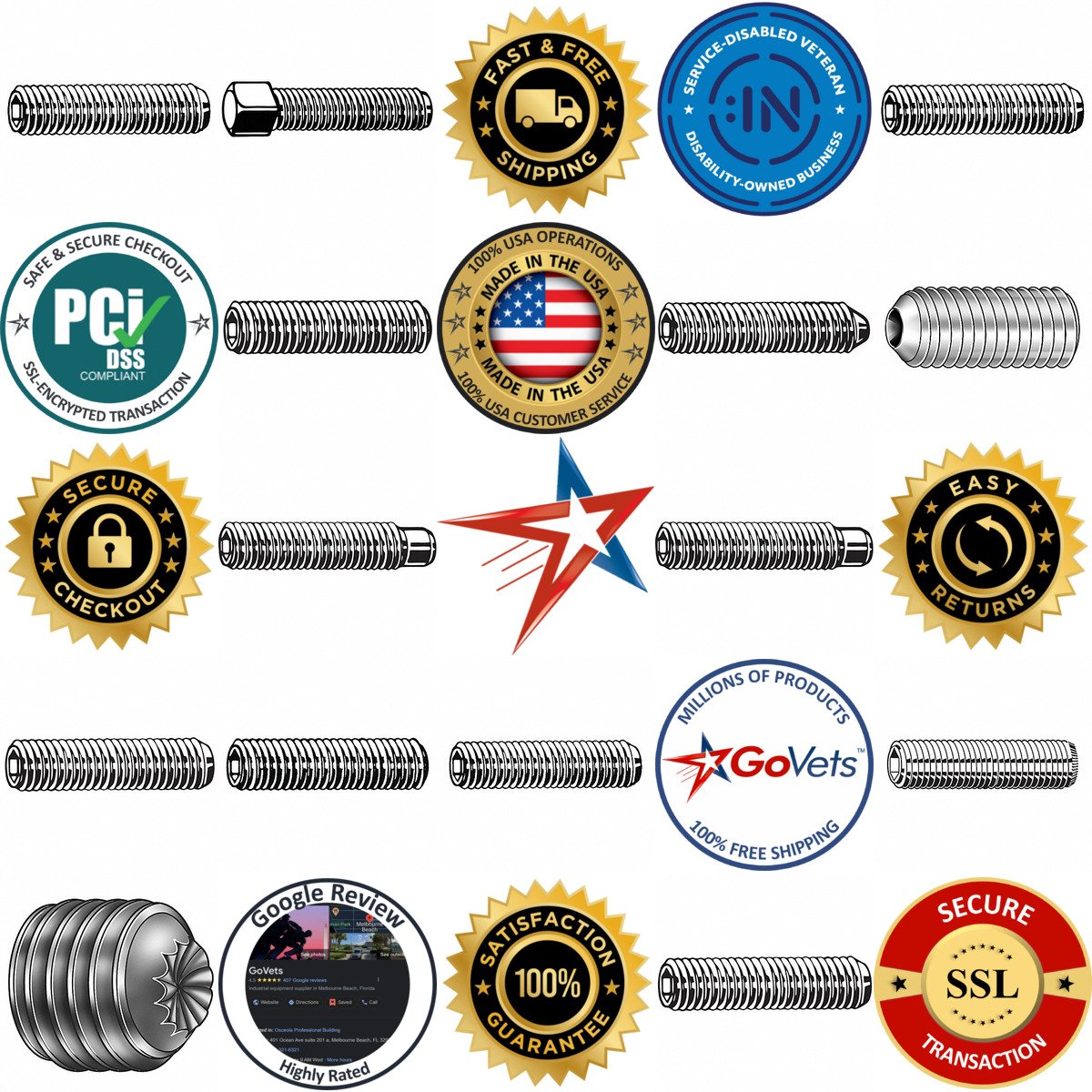 A selection of Socket Set Screws products on GoVets
