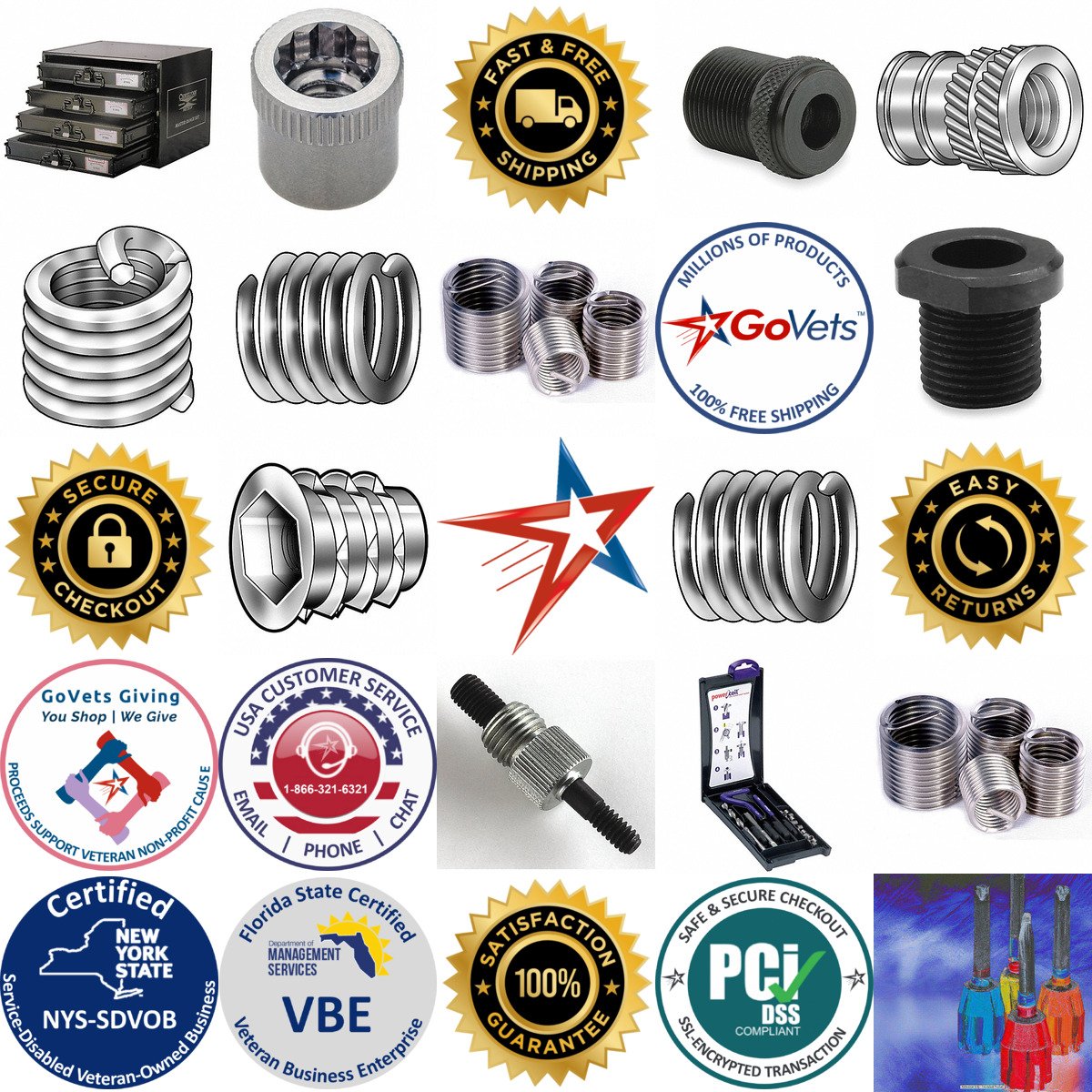 A selection of Thread Insert products on GoVets