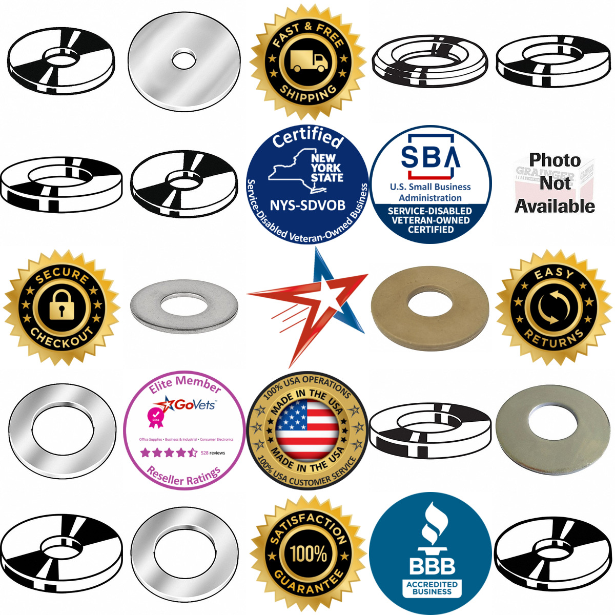 A selection of Flat Washers products on GoVets