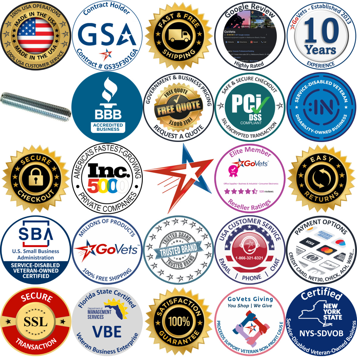 A selection of Threaded Rods and Studs products on GoVets