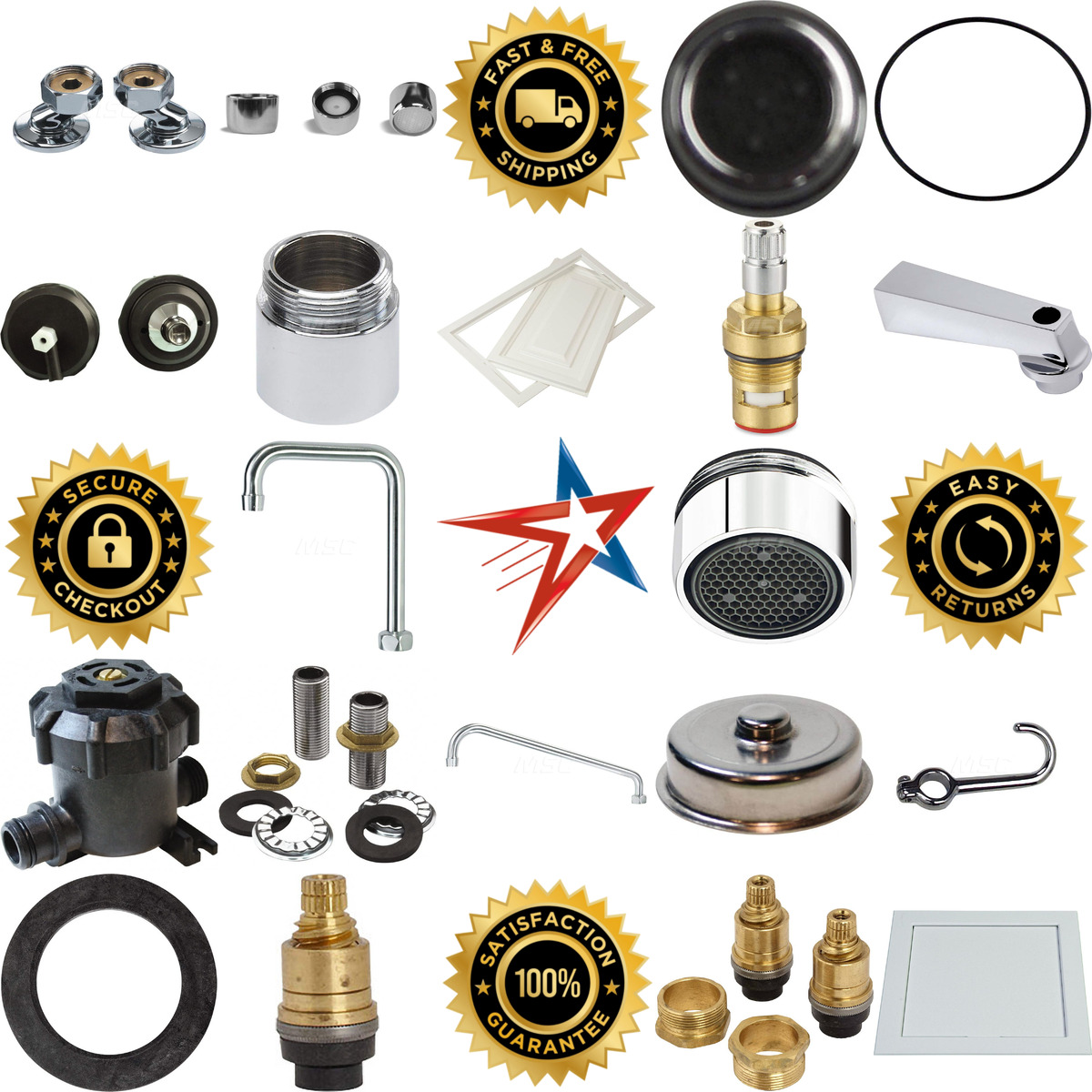 A selection of Faucet Replacement Parts and Accessories products on GoVets