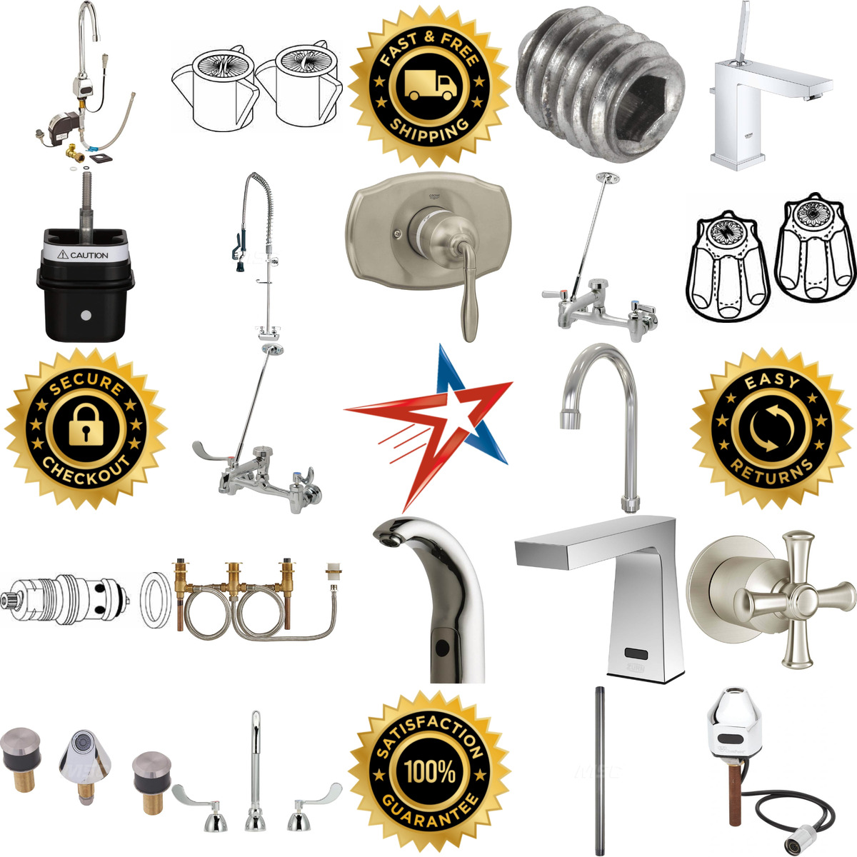 A selection of Faucets and Faucet Parts products on GoVets
